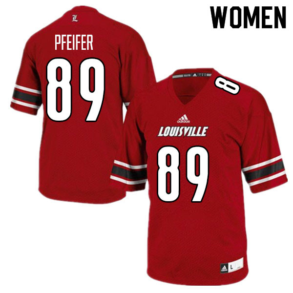 Women #89 Ean Pfeifer Louisville Cardinals College Football Jerseys Sale-Red